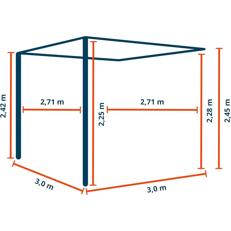 PRIMEYARD Terrassenüberdachung 3x4 m Aluminium-Pfosten mit Lamellendach aus Stahl anthrazitfarbene Anbau-Pergola – Bild 5