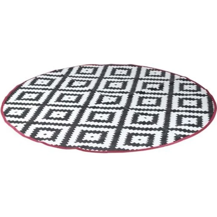 Bo-Camp Outdoor-Teppich Chill mat Falconwood 2 m Rund Schwarz und Weiß 423790 – Bild 3