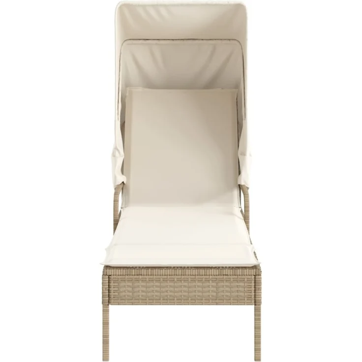 vidaXL Sonnenliege mit Dach Beige Poly Rattan 368192 – Bild 6