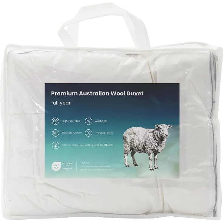 vidaXL Bettdecke und Kissen Set 2 stk. 140x200 cm 4 Jahreszeiten Wolle 3440886 – Bild 5