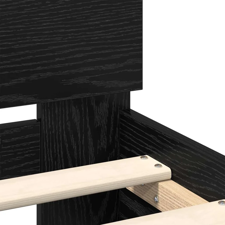 vidaXL Bettrahmen Schwarz Eichen-Optik 75 x 190 cm Holzwerkstoff 8003738 – Bild 7