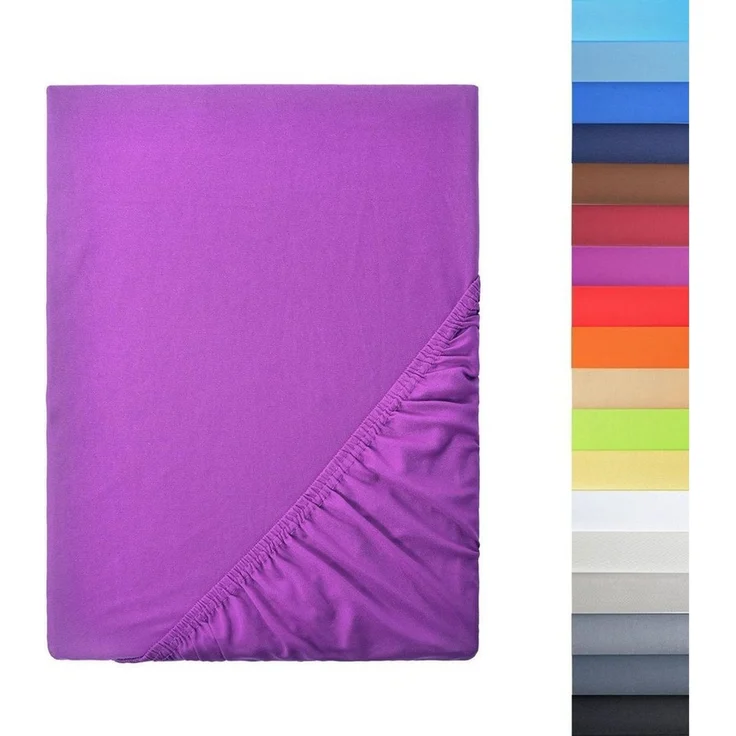 NatureMark - Mikrofaser SPANNBETTLAKEN zum Sparpreis! viele Größen und Farben Markenware (180x200-200x200 cm, lila) – Bild 1