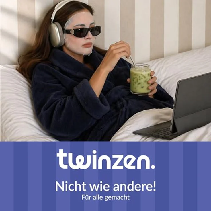 Twinzen Spannbettlaken Baumwoll-Jersey 90x200 Hellblau Steghöhe 30 cm – Bild 9