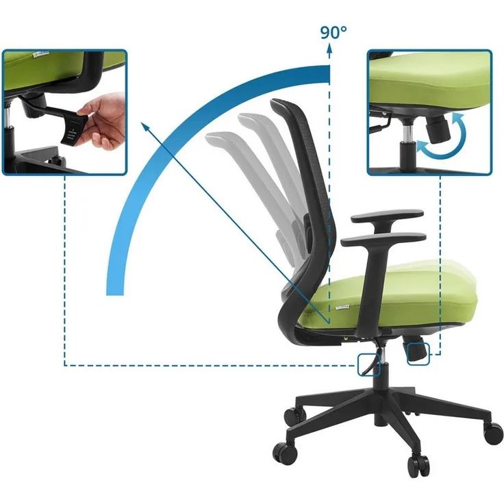 hjh OFFICE Drehstuhl Home Office Bürostuhl Sedito Stoff / Netzstoff (1 St), Schreibtischsessel, Drehbarer Schreibtischstuhl