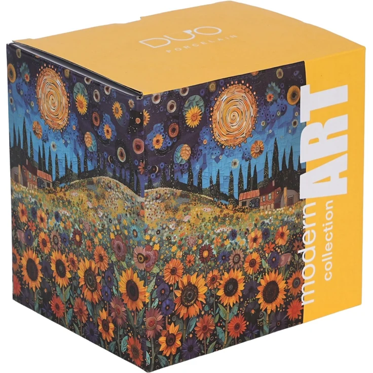 DUO Becher 450 ml MODERN SUNFLOWER FIELD New Bone China Porzellan – Bild 4