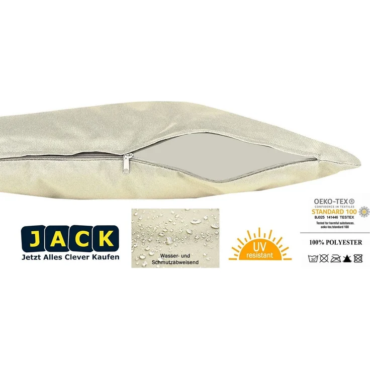 JACK Kissenbezüge JACK 2er Set 30x50cm Outdoor Hülle Wasserfest, (2 Stück), robust und strapazierfähig, Wasserabweisend, für Innen & Außen – Bild 2