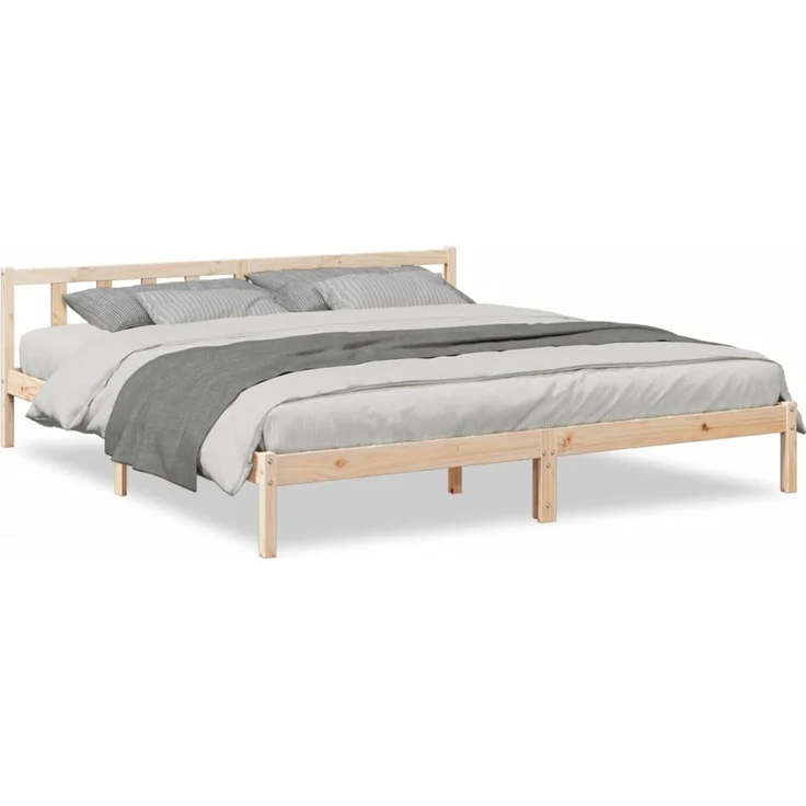vidaXL Massivholzbett Extra Lang ohne Matratze 180x220 Kiefernholz 852452 – Bild 2