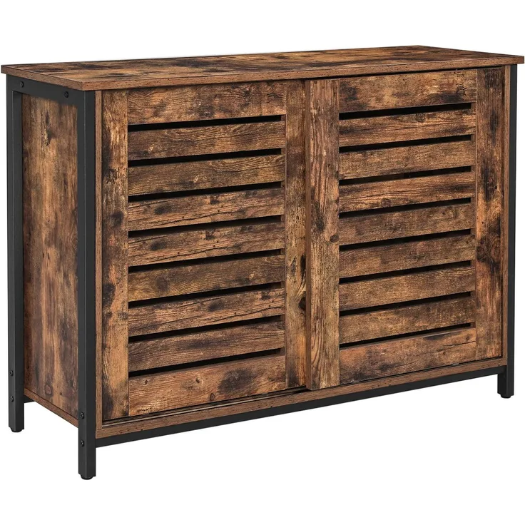 Hansiro Küchenschrank Sideboard 100 x 35 x 70 cm Vintagebraun-Schwarz