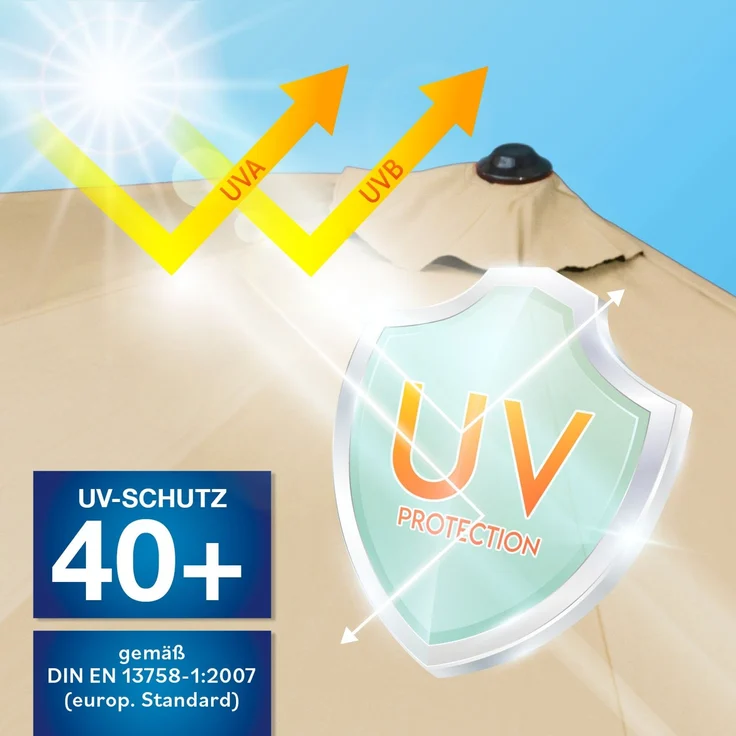 easy_maxx EASYmaxx Sonnenschirm halbrund, 270 x 140 x 235 cm , Braun/Beauty – Bild 4