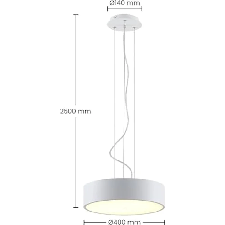 Arcchio LED Noabelle, Pendelleuchte in Weiß aus Metall, 1-flammig, energiesparend – Bild 4