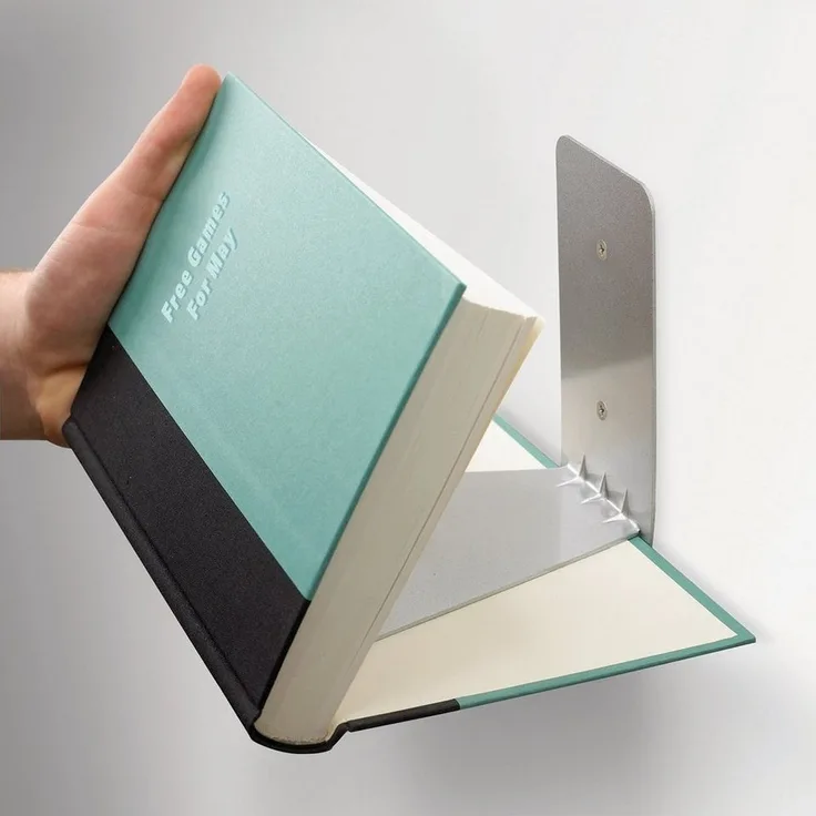 Umbra Wall Display Conceal Bücherhalter Groß, Bücherstütze, Bücherregal, Buchstütze, Buchhalter, Metall, Silber, 330633560