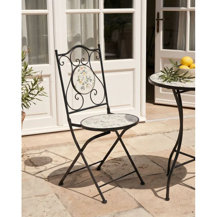 Gartenstuhl 2er Set COLLIO Metall Schwarz – Bild 3