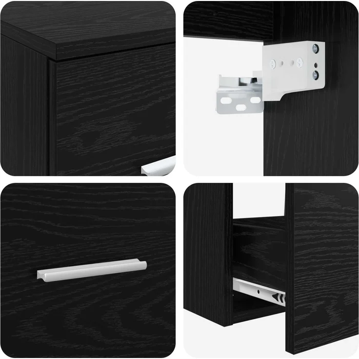 vidaXL Badezimmerschrank-Set 3 stk. Schwarz 161,5 x 44,5 x 80 cm 3405940 – Bild 8