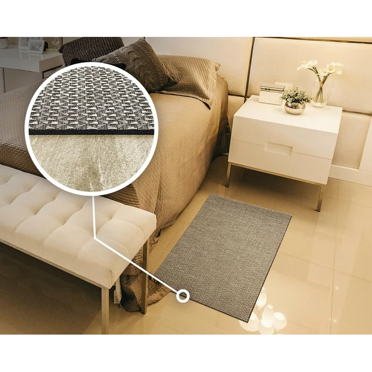 TADI & Imperio Geflochtener Vinyl-Teppich für Wohnzimmer, 100x150 cm, Küchenteppich, waschbar, Outdoor-Teppich, Küchenteppich