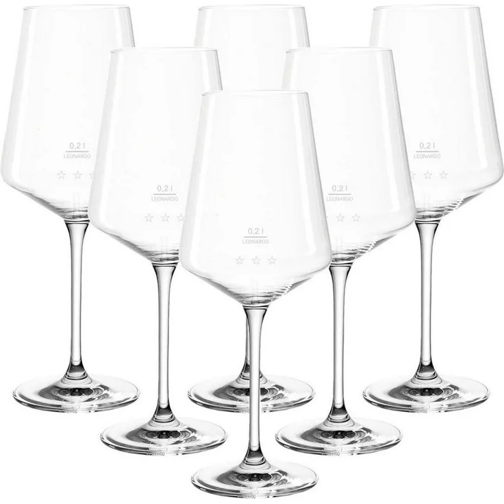 Leonardo PUCCINI Weißweinglas 0,2 l geeicht 6er Set "Gastro-Edition"