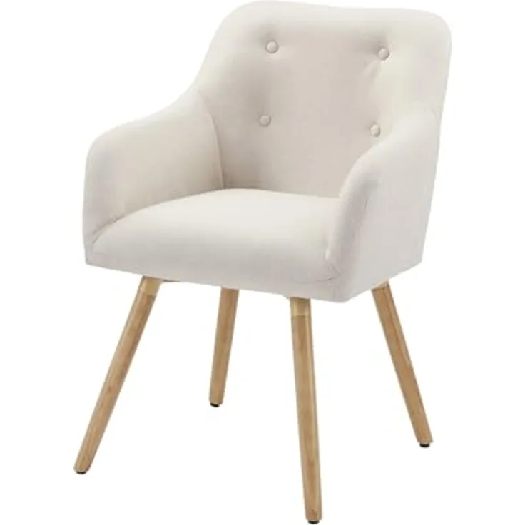 riess-ambiente Esszimmerstuhl SCANDINAVIA MEISTERSTÜCK beige/natur- Strukturstoff, Gummibaum, massiv (Einzelartikel, 1 St), Nordischer Stuhl - ideal für Esszimmer, Wohnbereich oder Homeoffice