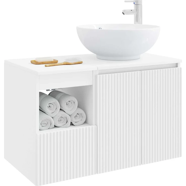 vidaXL Badezimmerschrank-Set 2 stk. Weiß 79,5 x 44,5 x 80 cm 3404084 – Bild 3