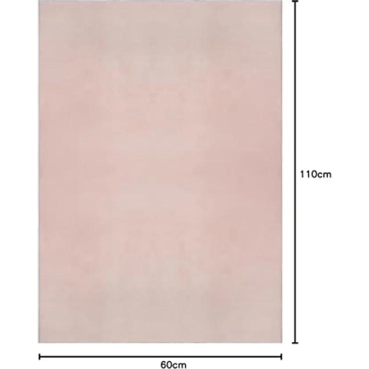 Mia's Teppiche Comfort Moderner Flauschiger Kurzflor Teppich, Anti-Rutsch Unterseite, Waschbar bis 30 Grad, Super Soft, Felloptik, Blush, 60 x 110 cm – Bild 2