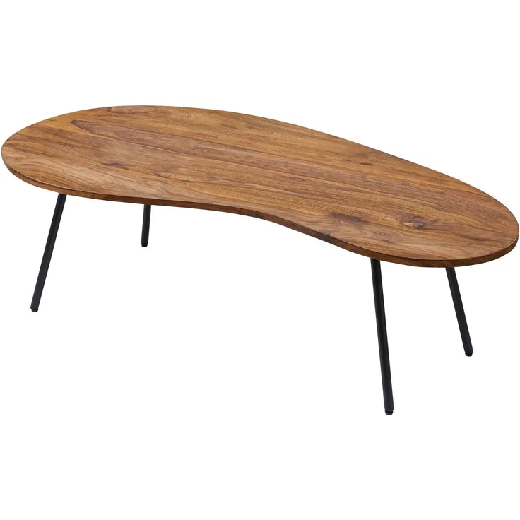 Wohnling Design Couchtisch, Sheesham braun, 122 x 36 x 63 cm