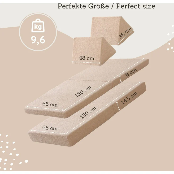Hakuna Matte Kindersofa Modulares Sofa für kreatives Spielen und Entspannen 150x66x52.5cm, 4 Teile – Bild 2