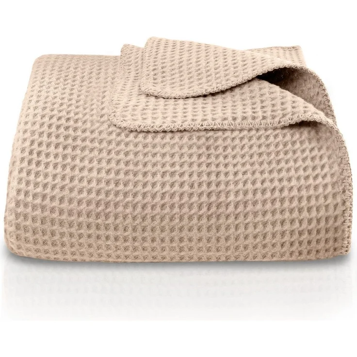 Wohndecke Wohndecke Waffelpique aus Baumwolle - Kuscheldecke, Baumwolldecke -, Laynenburg, Decke als Sofa-decke, Couchdecke, Wolldecke aus Baumwollmix – Bild 1