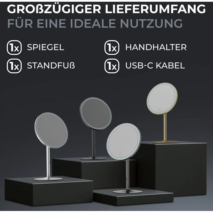 ovimar Kosmetikspiegel (1-St), aus Edelstahl in Schwarz zur – Bild 4