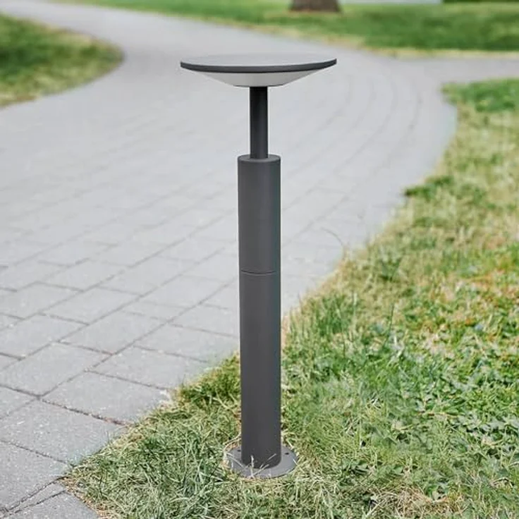 Lucande LED Wegeleuchte, strahlwassergeschützte Pollerleuchte IP65, 60 cm, 12W warmweiß (3000K), anthrazit – Bild 4