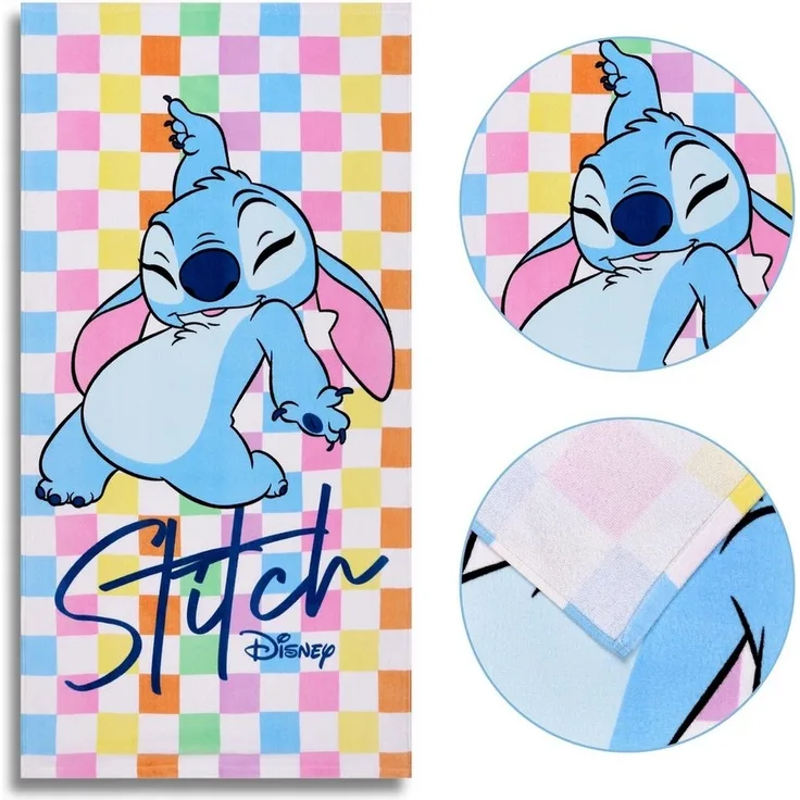 Sarcia. eu Badetücher DISNEY Stitch buntes Baumwollbadetuch 70x140 cm