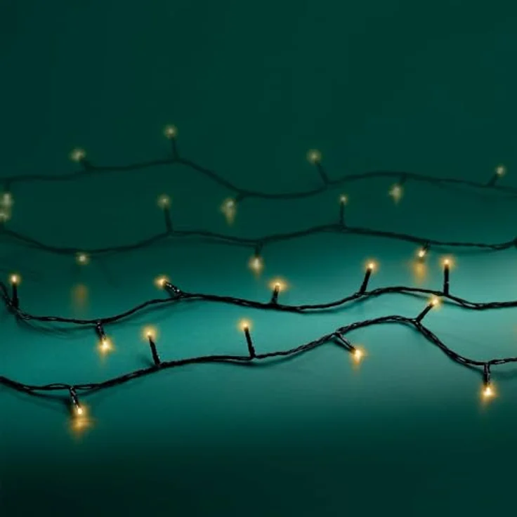 Lumineo LED-Lichterkette Lumineo Lichterkette BASIC 80 LED 6 m Soft Gold, schwarzes Kabel, Indoor/Outdoor, dimmbar, 8h-Timer, 5 m Zuleitung – Bild 3