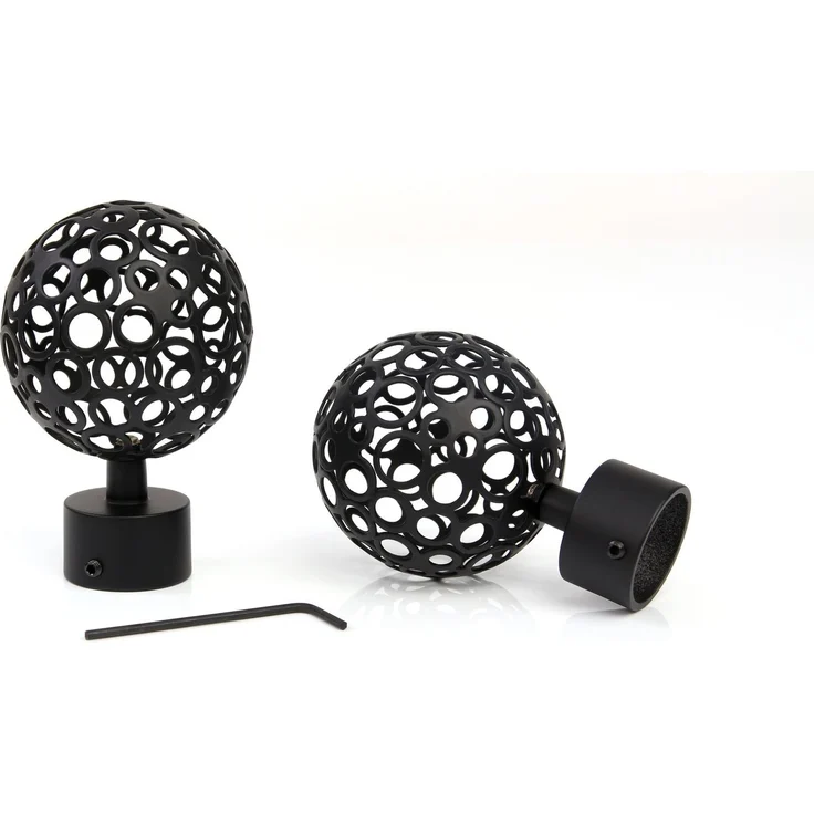 Deco-Raum® Deco-Raum Gardinenstange 25mm 1-läufig Kugel | Länge: 310cm | Material: metall | Farbe: Schwarz-matt – Bild 7