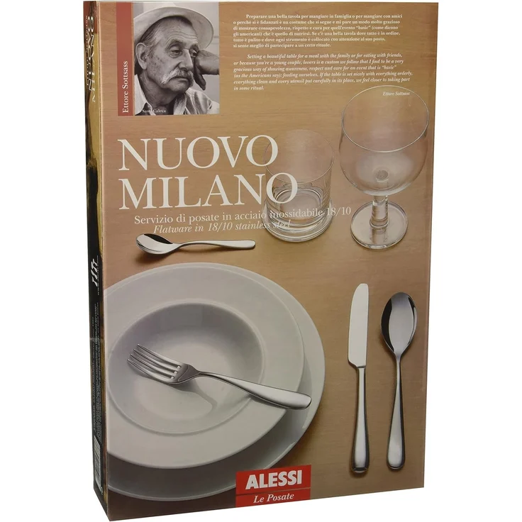 Alessi Nuovo Milano Besteckset 24-teilig mit Monoblock-Messern – Bild 3