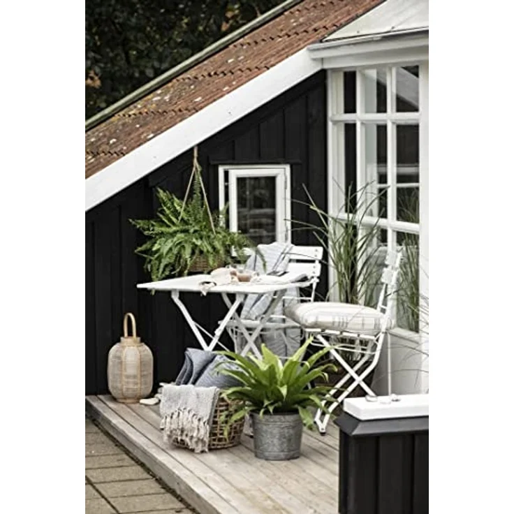 Wohndecke IB Laursen Plaid Creme Hellblau Streifen, Ib Laursen – Bild 2