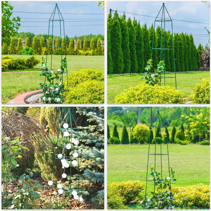 KADAX Gartenpergola aus Metall, Pyramide für Weinreben, Rosensäule, 120 cm, für den Garten – Bild 9