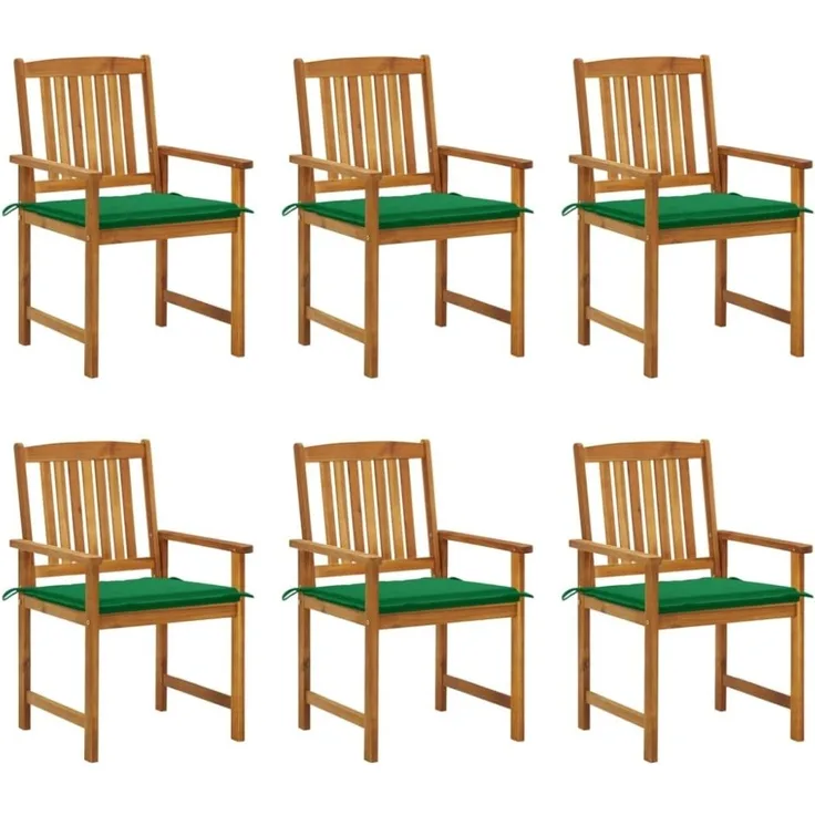 vidaXL Gartenstühle mit Kissen 6 Stk. Massivholz Akazie 3078156