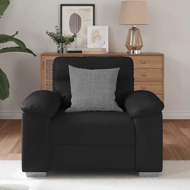 vidaXL Sessel Schwarz 60 cm Kunstleder 4105331 – Bild 2