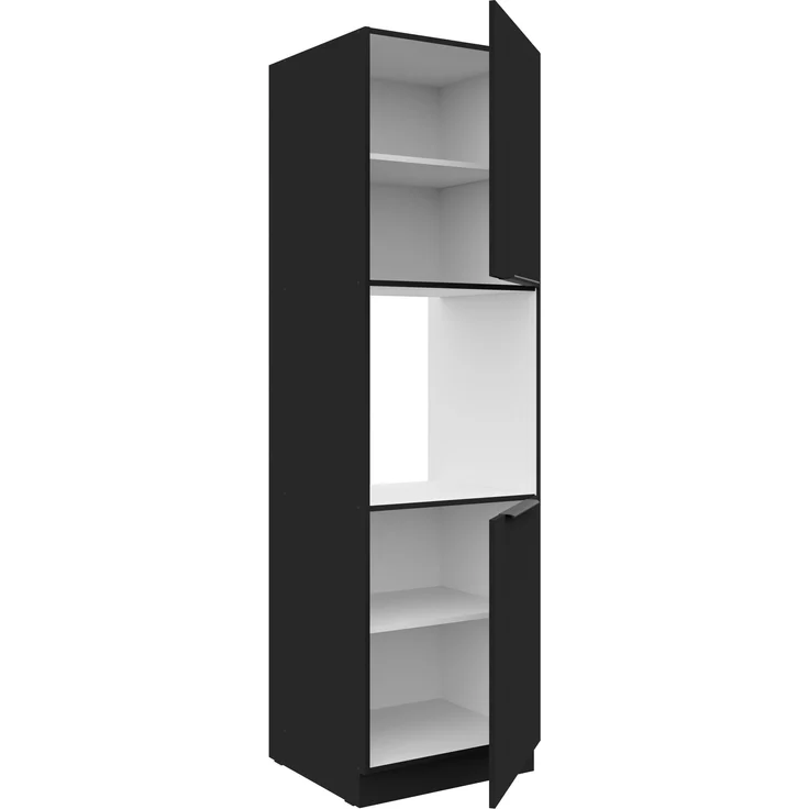 Küchen Hochschrank 60 cm SIENA Schwarz Küchenzeile Küchenblock Küche Einbauküche – Bild 2