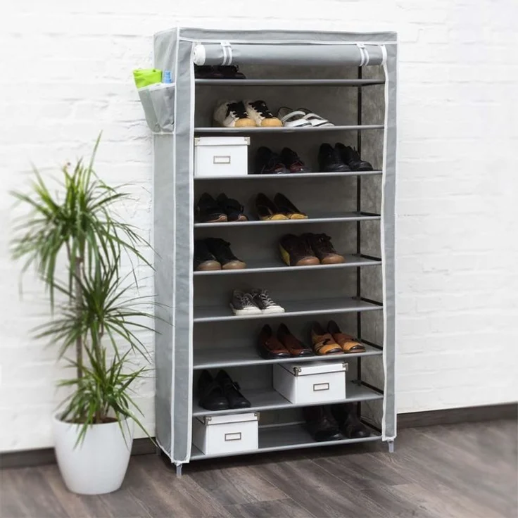 Relaxdays 2 x Schuhschrank VALENTIN hoch anthrazit – Bild 2