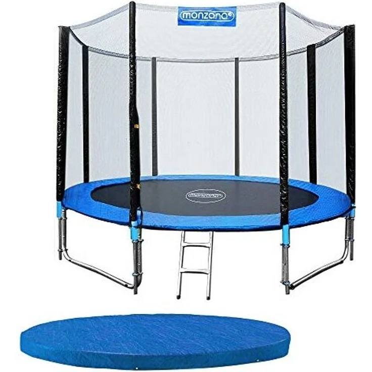 Monzana Trampolin Komplettset Ø 305cm inkl. Sicherheitsnetz, Leiter, Randabdeckung & Zubehör Kindertrampolin Gartentrampolin