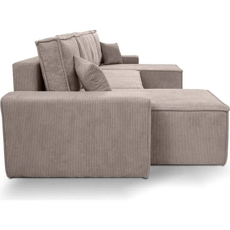 Beautysofa Ecksofa mit Bettkasten, im Cordstoff HEKTOR U, mit Schlaffunktion, Breite der Ottomane wählbar – 70 oder 100 cm – Bild 4