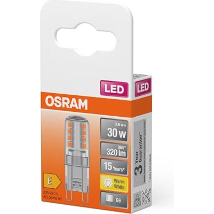 Osram STAR G9 LED Lampe, 2,6 W, 320 lm, Warmweiß (2700K), entspricht 30 W, 15000 h Lebensdauer – Bild 2