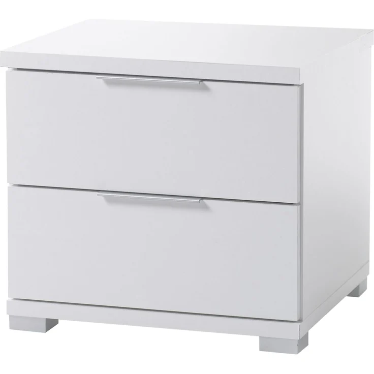 Nachtkommode >Smilla< in Weiß, Melamin - 46x43x42cm (BxHxT) – Bild 1