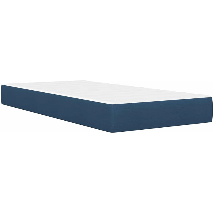 vidaXL Bettgestell mit Matratze Blau 100 x 200 cm Polyester 3414723 – Bild 5