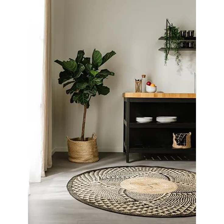 benuta Outdoorteppich Artis, rund, Höhe: 5 mm, In- & Outdoorteppich, Pflegeleicht für Garten, Terrasse, Balkon, Küche – Bild 4