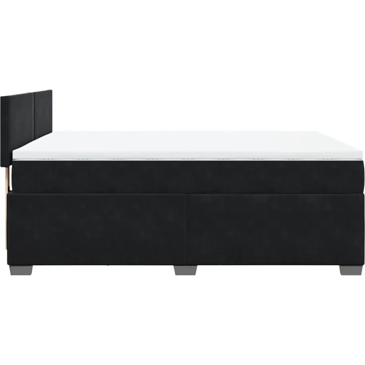 vidaXL Boxspringbett mit Matratze Schwarz 140x200 cm Samt 3288626 – Bild 7