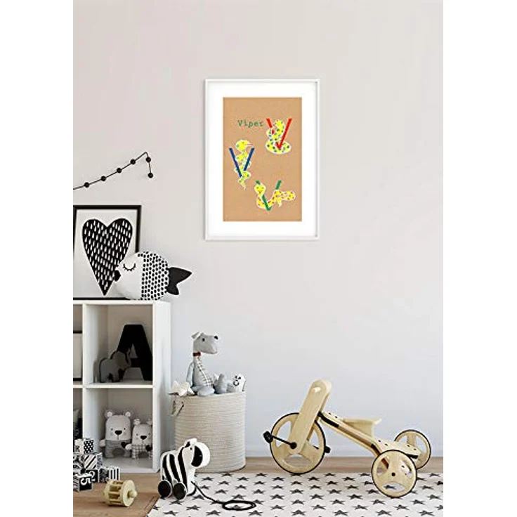 Komar ABC Animal V Wandbild, Kinderzimmer Poster zum ABC Lernen, 40 x 50 cm, ohne Rahmen, Deutsches Premium-Poster Fotopapier, lichtbeständig und wasserfest – Bild 4