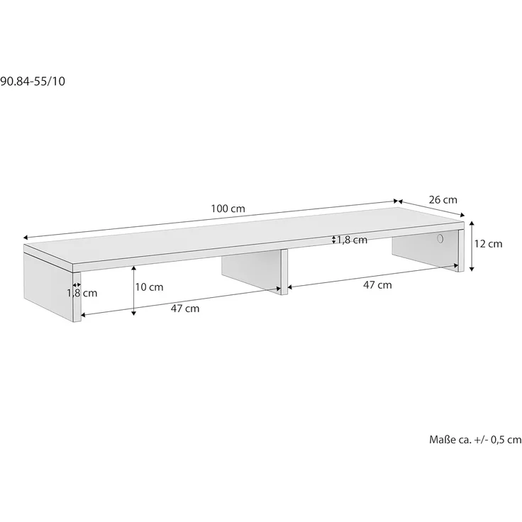TV-Erhöhung Holzablage Monitorständer Buche optionale Breite V-90.84-55 – Bild 3