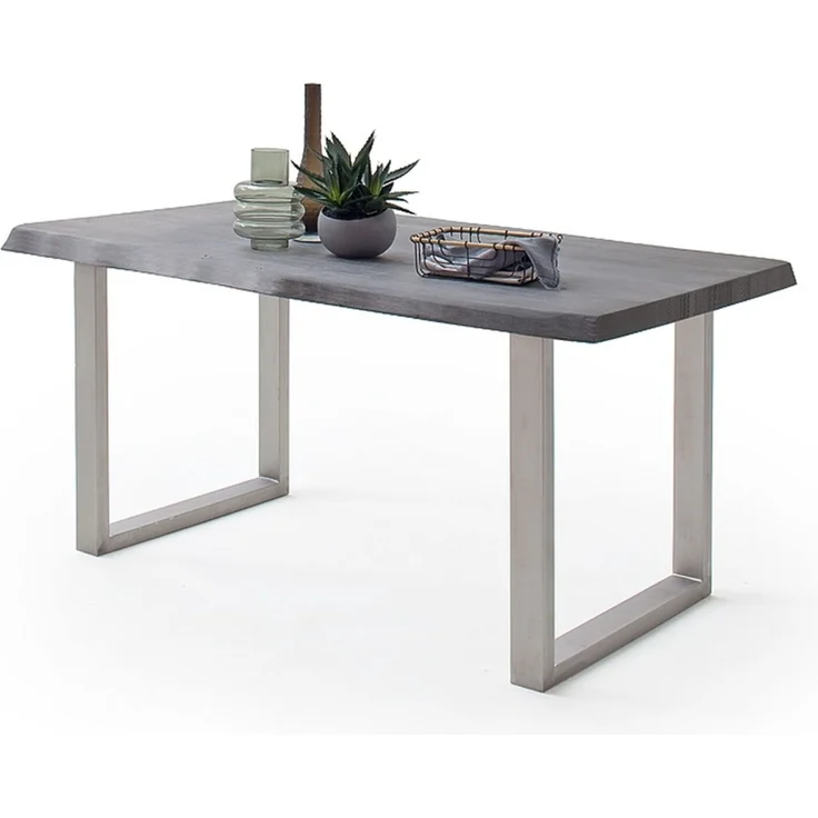 Baumkantentisch >Calabria< in Akazie grau lackiert - 220x79,5x100 (BxHxT) – Bild 1