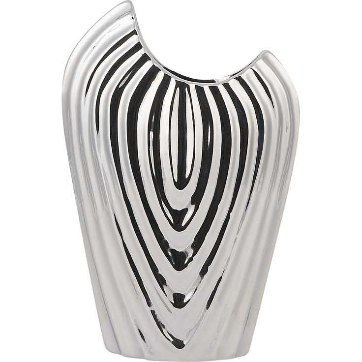 Dekovase ECETRA Steinzeug 26 cm Silber – Bild 4