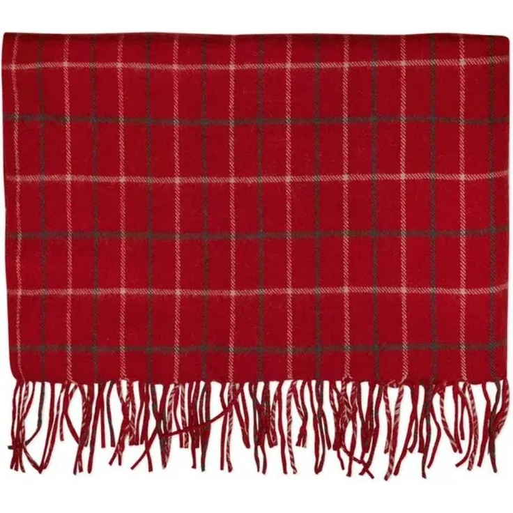 Wohndecke Greengate Decke LYLA Rot Karo Muster Wolle 180x130, Greengate