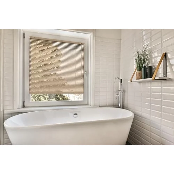 Sonello Jalousie Klemmfix ohne u. mit Bohren 30cm x 100cm Beige Aluminium Jalousette, Klemmfix, Inkl. Halterung für Decken- u. Wandmontage Alu Jalousie Fenster u. Tür, Blickdicht freihängend – Bild 4